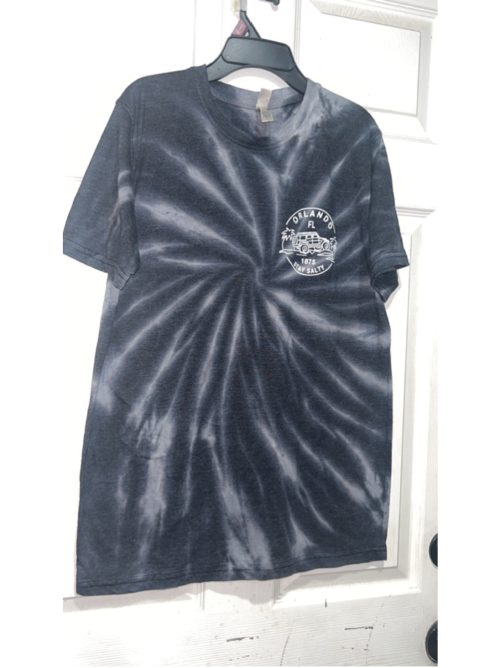 Women's U.S. Apparel Black Grey Tie-Dye Short Sleeve Tee S